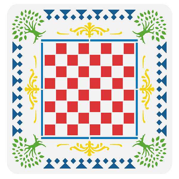 

PandaHall FINGERINSPIRE Family Game Board Stencil 11.8x11.8 inch Reusable Checkerboard Drawing Template Life Tree Chess Checkers Lined...