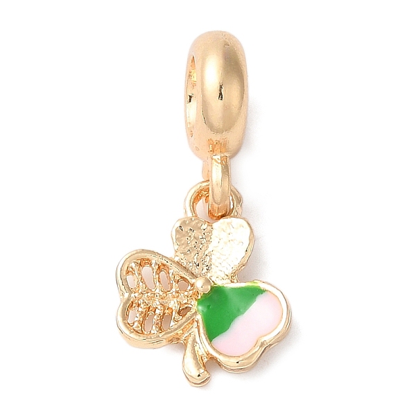 

PandaHall Rack Plating Alloy Green & Pink Enamel European Dangle Charms, Large Hole Clover Pendants, Cadmium Free & Nickel Free & Lead Free...