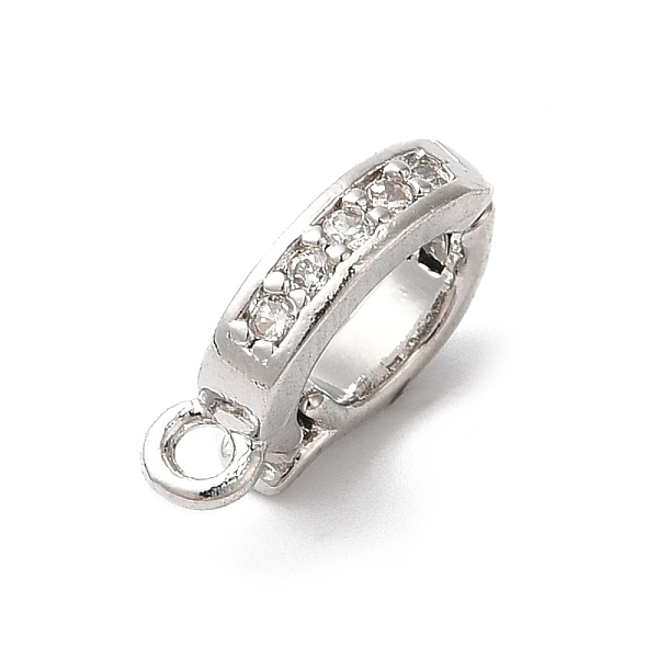 

PandaHall Brass Micro Pave Clear Cubic Zirconia Enhancer Shortener Pendant Bails, Hinged Bails, with Loop, Platinum, 11x2.5x7mm, Hole: 1.2mm...