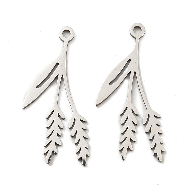 

PandaHall 201 Stainless Steel Pendants, Laser Cut, Ears of Wheat Charm, Stainless Steel Color, 29.5x15x1mm, Hole: 1.6mm 201 Stainless Steel...
