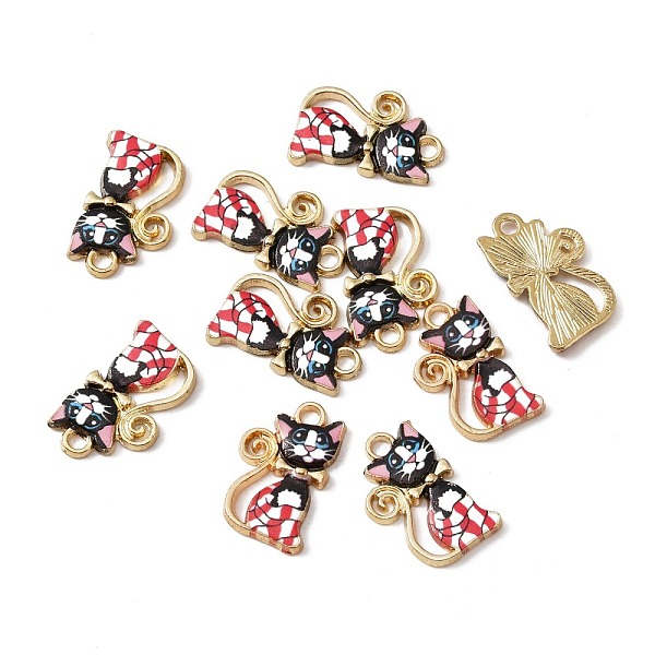 

PandaHall Alloy Enamel Pendants, Light Gold, Cat, Red, 21x13x2mm, Hole: 2mm Alloy+Enamel Cat Shape Red