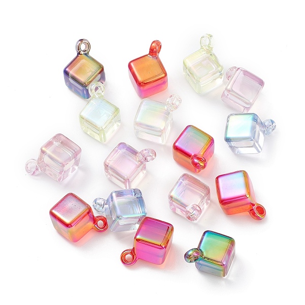 

PandaHall Transparent Acrylic Pendant with AB Color Plated, Cube, Mixed Color, 26x20x18mm, Hole: 2.5mm Acrylic Cube Multicolor