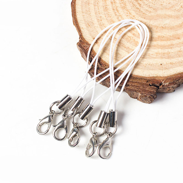 

PandaHall Mobile Straps, with Polyester String and Alloy Findings, White, 70mm Polyester White