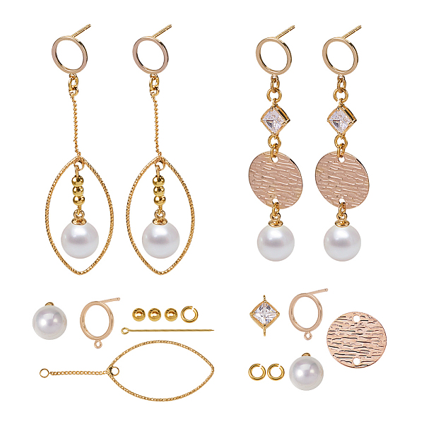 PandaHall SUNNYCLUE DIY Earring Making, with Brass Open Jump Rings, Brass Ear Stud Components, Plastic & Brass Ear Nuts/Earring Backs...