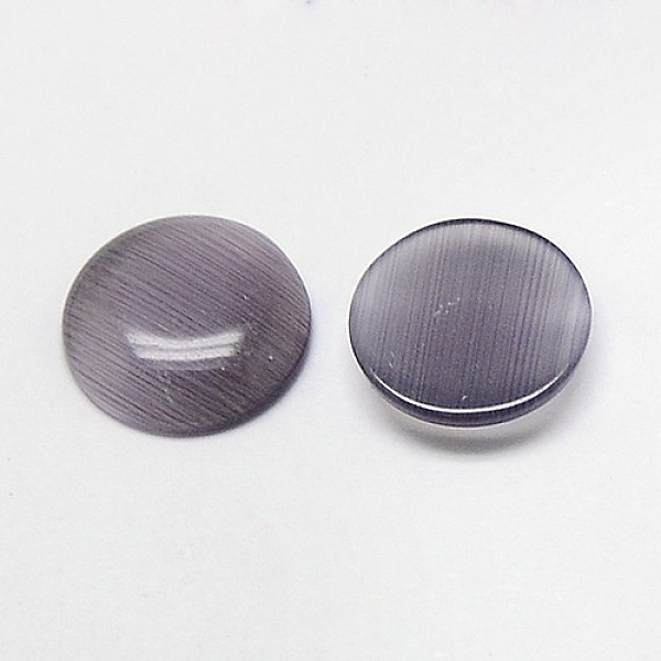 

PandaHall Cat Eye Cabochons, Half Round, Gray, 6x2mm Glass Half Round Gray