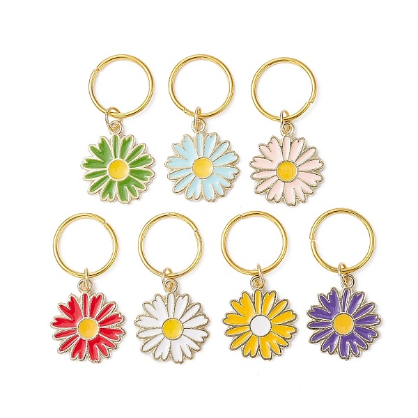 

PandaHall Daisy Alloy Enamel Dreadlocks Beads, Braiding Hair Pendants Decoration Clips, Mixed Color, 33mm, 7 colors, 1pc/color, 7pcs/set..., Multicolor