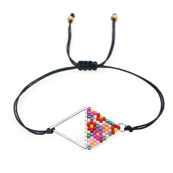 

PandaHall Rhombus Loom Pattern MIYUKI Seed Beads Bracelets for Women, Adjustable Nylon Cord Braided Bead Bracelets, Colorful, 11 inch(28cm)...