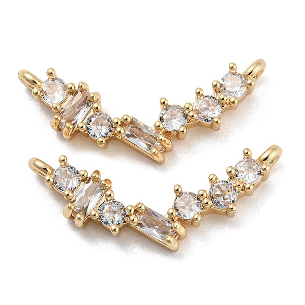 

PandaHall Brass Pave Clear Cubic Zirconia Pendants, Rectangle & Flat Roun Charms, Real 18K Gold Plated, 9.5x22.5x3.5mm, Hole: 1.2mm...