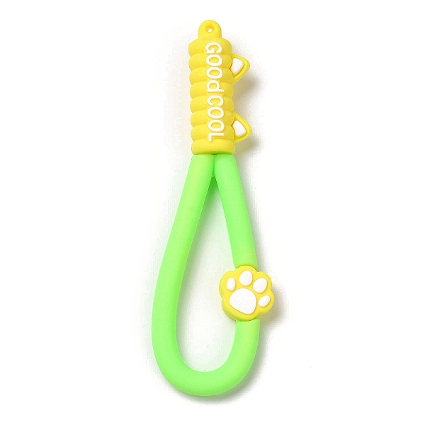 PandaHall Cat Paw Print PVC Plastic Phone Wristlet Strap Rope, Mobile Accessories Decoration, Lawn Green, 10.8~10.9x3.3~3.4x1.3cm Plastic...