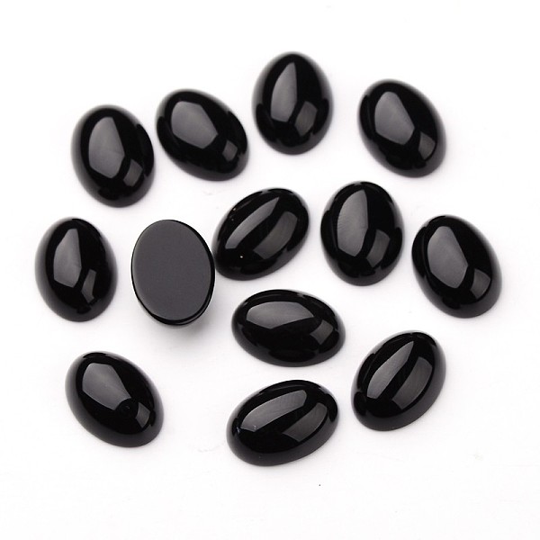 Klasse A Natürliche Schwarze Achat Oval Cabochon