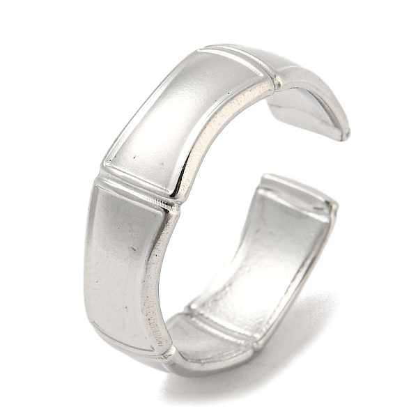 

PandaHall 304 Stainless Steel Open Cuff Ring, Bamboo, Stainless Steel Color, US Size 7 1/4(17.5mm) 304 Stainless Steel Bamboo