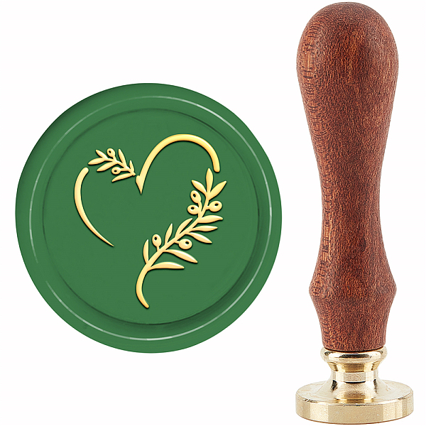 

PandaHall CRASPIRE Olive Leaf Wax Seal Stamp Love Sealing Wax Stamp 30mm/1.18inch Removable Brass Head Sealing Stamp with Wooden Handle for...