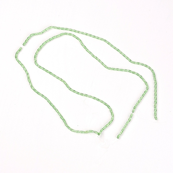 

PandaHall Glass Quartz Faceted Beads Strands, Rectangle, Light Green, 6.5x3mm, Hole: 1mm, about 80pcs/strand, 216.54''(550cm) Glass...