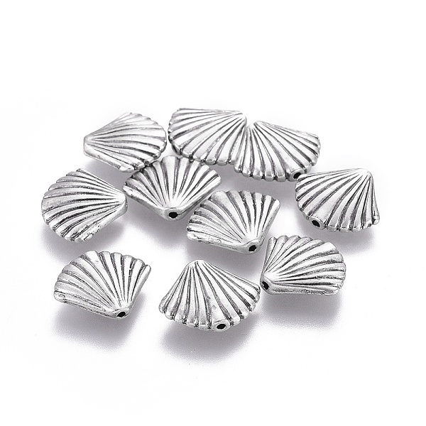

PandaHall Tibetan Style Alloy Beads, Lead Free & Nickel Free & Cadmium Free, Shell Shape, Thailand Sterling Silver Plated, 13.5x16x4mm, Hole...