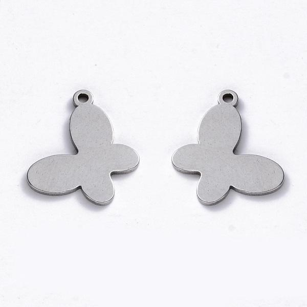 

PandaHall 304 Stainless Steel Pendants, Laser Cut, Butterfly, Stainless Steel Color, 13x17x1mm, Hole: 1.4mm 304 Stainless Steel Butterfly