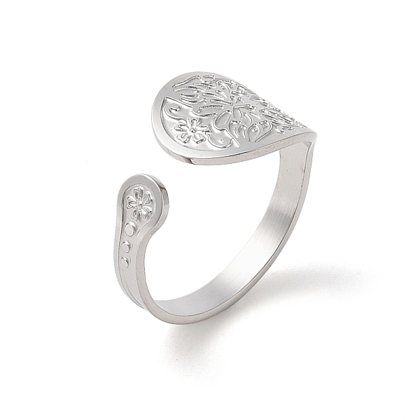 

PandaHall 304 Stainless Steel Cuff Rings, Open Rings for Women, Butterfly & Flower Pattern, Stainless Steel Color, Adjustable 304 Stainless...