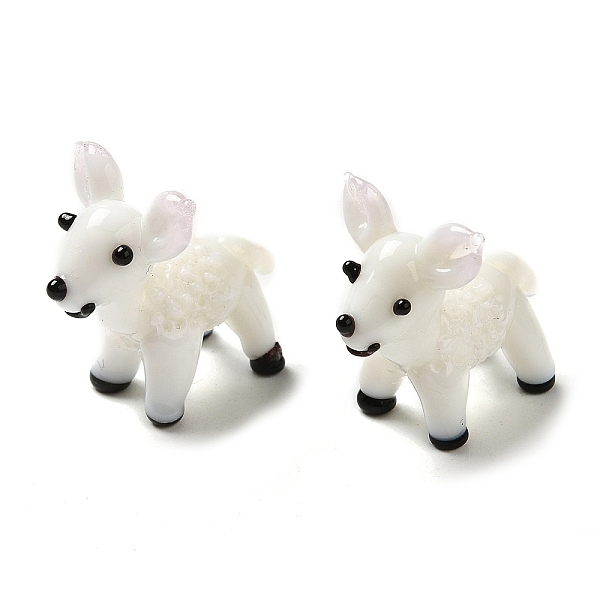 

PandaHall HHandmade Lampwork Home Decorations, 3D Dog Ornaments for Gift, White, 23~24.5x14~17x19~20.5mm Lampwork Dog White