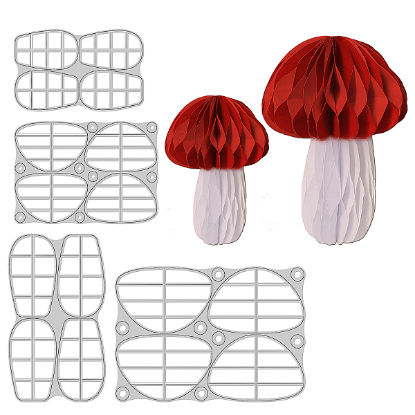 

PandaHall GLOBLELAND 4Sets 3D Mushroom Frame Cutting Dies Metal Mushroom Origami Die Cuts Embossing Stencils Template for Paper Card Making...
