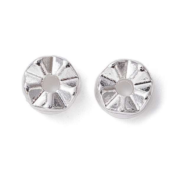 

PandaHall Alloy Spacer Beads, Long-Lasting Plated, Wavy Flat Round Shape, Silver, 6.5x3.5mm, Hole: 1.6mm Alloy Flat Round