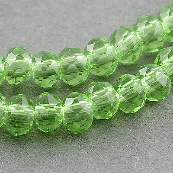 

PandaHall Transparent Glass Beads Strands, Faceted, Rondelle, Lawn Green, 3x2mm, Hole: 0.5mm, about 160~165pcs/strand, 15.35 inch~15.75 inch...