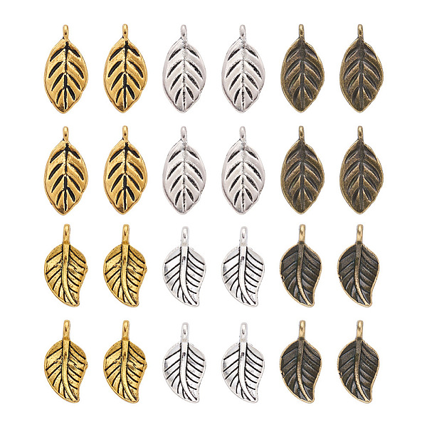 

PandaHall 300Pcs 6 Style Tibetan Style Alloy Pendants, Cadmium Free & Lead Free, Leaf, Mixed Color, 50pcs/style Alloy Leaf