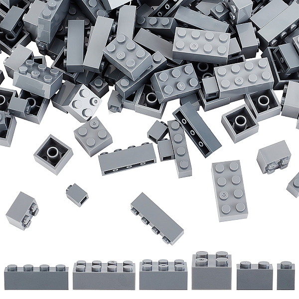 PandaHall Olycraft 240Pcs 6 Style Plastic Building Block Pieces, 1x1/1x2/1x4/2x2/2x3/2x4 Toy Bricks, for Children Toys, Square & Rectangle...