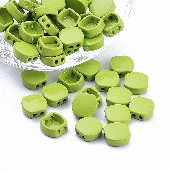 

PandaHall Spray Painted Alloy Multi-Strand Links, For Tile Elastic Bracelets Making, Square, Lime, 9.5x10x4mm, Hole: 1.5mm Alloy Square..., Green