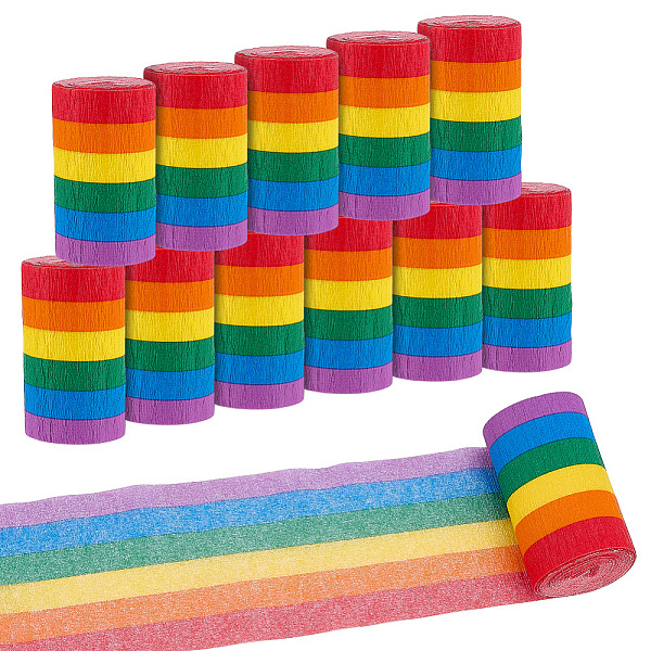 Rainbow Crepe Paper Streamers for Graduation Baby Shower Gender Reveal Birthday Party Decor