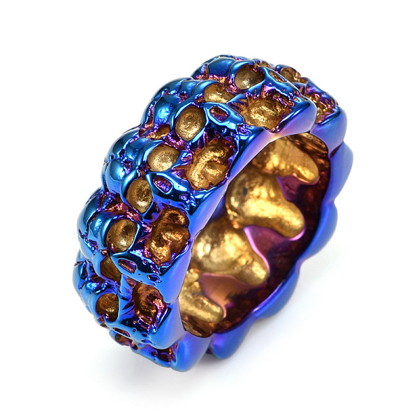 

PandaHall Titanium Steel Finger Rings, Skull, Rainbow Color, US Size 9(18.9mm) Titanium Steel Skull