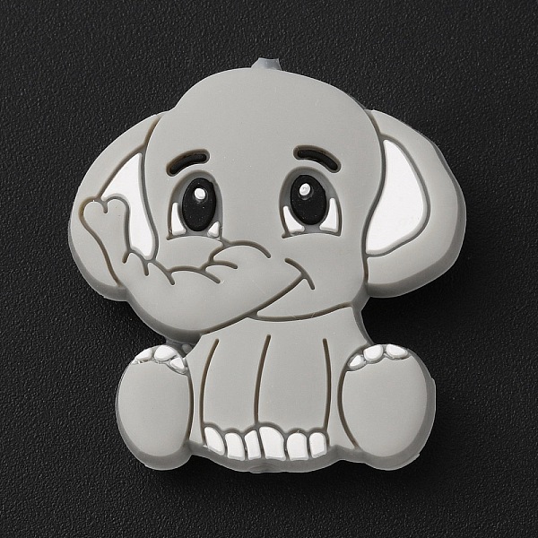 

PandaHall Elephant Silicone Beads, DIY Nursing Necklaces and Bracelets Making, Chewing Pendants For Teethers, Light Grey, 29x29x10mm, Hole...
