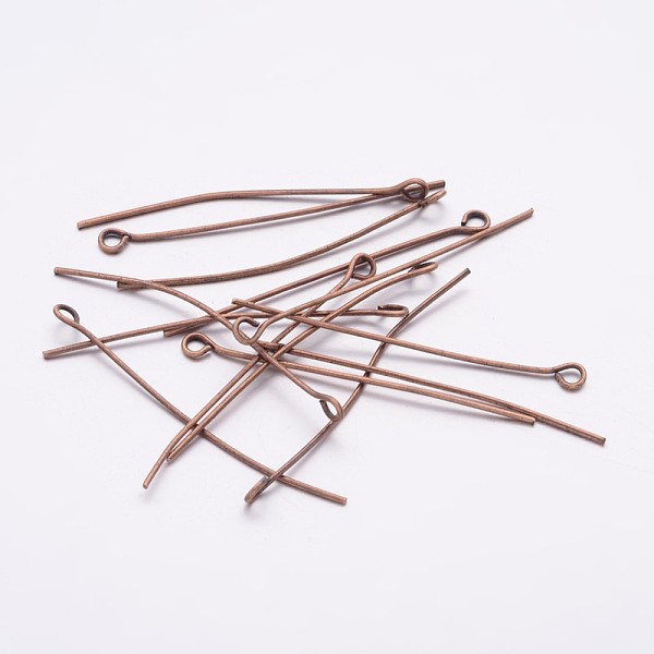 

PandaHall Iron Eye Pin, Cadmium Free & Nickel Free & Lead Free, Red Copper, 40x0.7mm, Hole: 2mm, about 6400pcs/1000g Iron