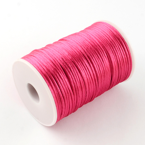 

PandaHall Polyester Cords, Medium Violet Red, 2mm, about 98.42 yards(90m)/roll Polyester Red