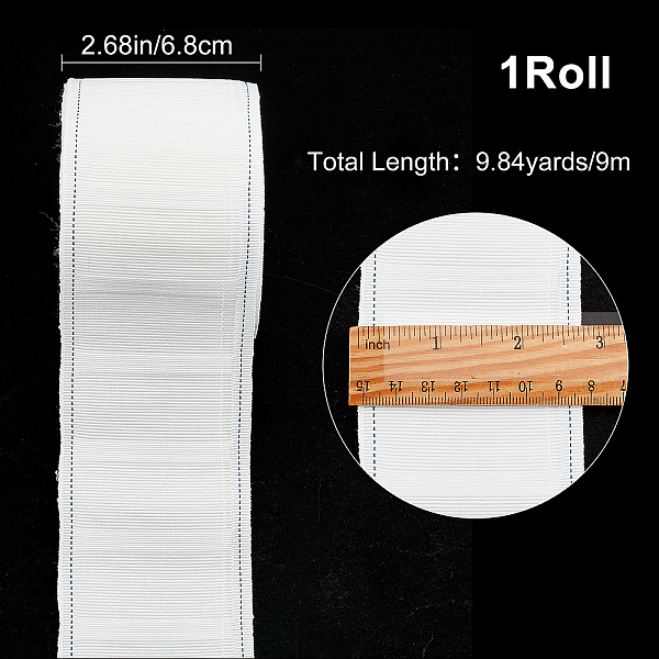 

PandaHall GORGECRAFT 9M Curtain Pleat Tape Drapery Tape Curtains Heading Tape Adhesive Flat Polyester Ribbons for DIY Pinch Pleat Curtain..., White