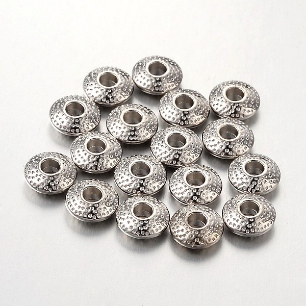 

PandaHall Tibetan Style Alloy Spacer Beads, Lead Free & Cadmium Free & Nickel Free, Flat Round, Platinum, 8x3mm, Hole: 2.5mm. Alloy Flat...