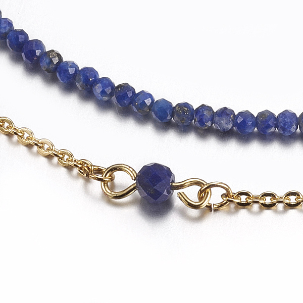 Faceted Natural Lapis Lazuli Tiered Necklaces