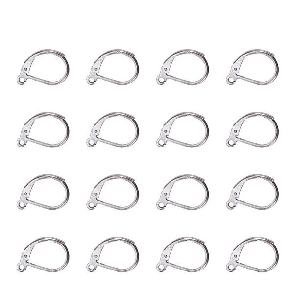

PandaHall 304 Stainless Steel Leverback Earring Findings, with Loop, Stainless Steel Color, 15x10x2mm, Hole: 1.5mm 304 Stainless Steel