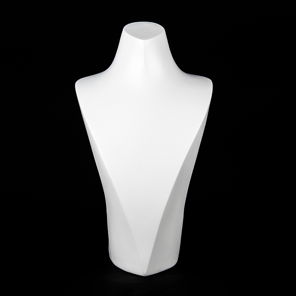 PandaHall Resin V Type Neck Model Necklace Display Stand, White, 15.6x19x33.5cm Resin White