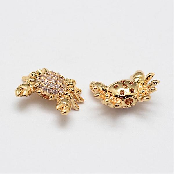 

PandaHall Brass Micro Pave Grade AAA Cubic Zirconia Beads, Crab, Lead Free & Nickel Free & Cadmium Free, Mixed Color, 12x15.5x6mm, Hole: 2mm...