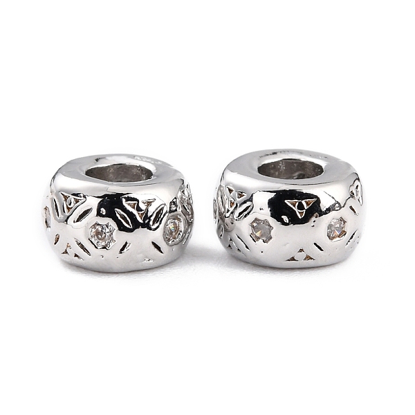 

PandaHall Brass Micro Pave Clear Cubic Zirconia Beads, Long-Lasting Plated, Cadmium Free & Lead Free, Rondelle, Real Platinum Plated, 6x3mm...