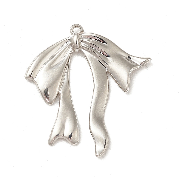 

PandaHall Rack Plating Alloy Pendants, Bowknot Charms, Platinum, 31.5x30.5x2mm, Hole: 1.5mm Alloy Bowknot