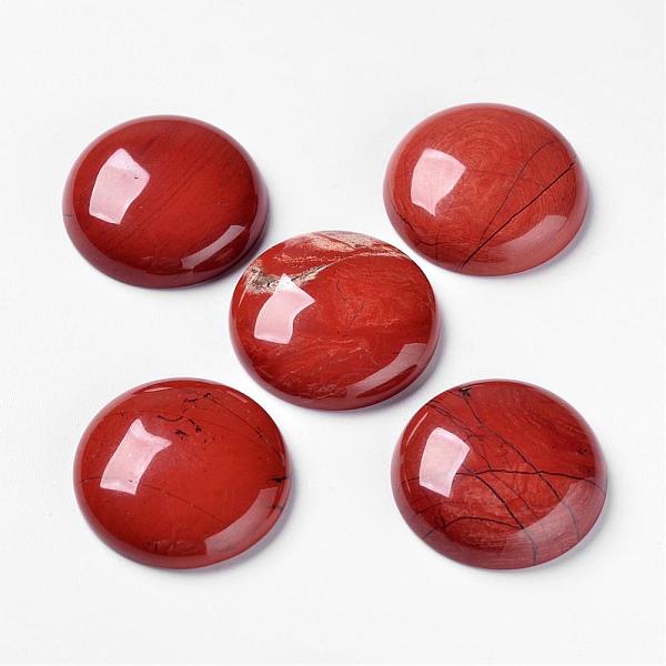 

PandaHall Natural Red Jasper Cabochons, Flat Back, Half Round/Dome, 28x7~8mm Red Jasper Half Round