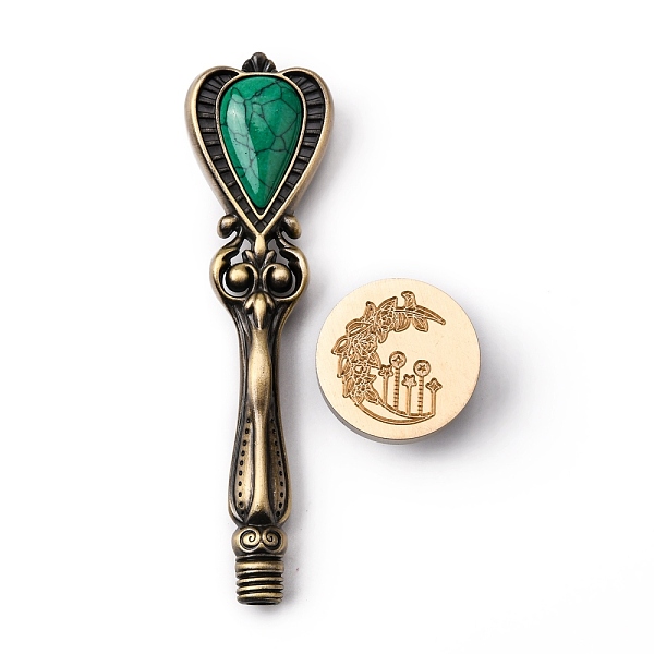 

PandaHall DIY Scrapbook, Brass Wax Seal Stamp, with Alloy Handles, for DIY Scrapbooking, Moon Pattern, Stamp: 25mm, Handle: 88.5x24.5x14mm...