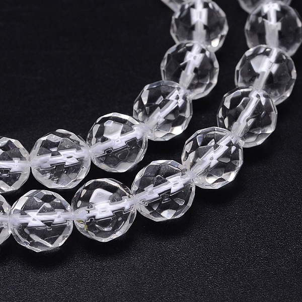 

PandaHall Faceted(64 Facets) Round Grade A Natural Quartz Crystal Beads Strands, Clear, 10mm, Hole: 1.2mm, about 38pcs/strand, 15.2 inch...