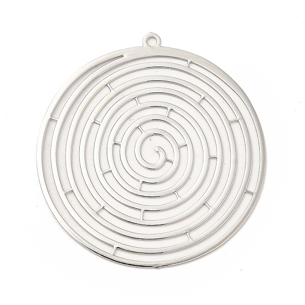 

PandaHall Rack Plating Brass Filigree Pendants, Long-Lasting Plated, Flat Round, Platinum, 36.5x34.5x0.3mm, Hole: 1.4mm Brass Flat Round