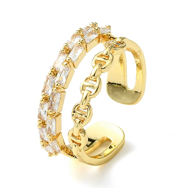 

PandaHall Brass Micro Pave Cubic Zirconia Ring, Long-Lasting Plated, Golden, US Size 7 1/4(17.5mm) Brass+Cubic Zirconia Clear