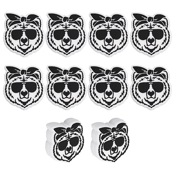 

PandaHall CHGCRAFT 10Pcs Tiger Silicone Beads Pen Beads Silicone Loose Spacer Beads for DIY Necklace Bracelet Earrings Keychain Crafts..., White