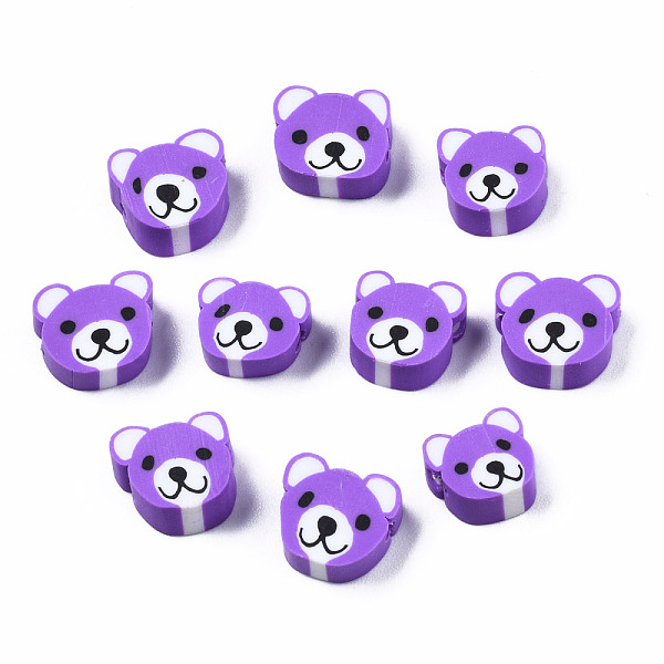 

PandaHall Handmade Polymer Clay Beads, Bear, Dark Violet, 8~11x9~11x4mm, Hole: 1.5mm Polymer Clay Bear
