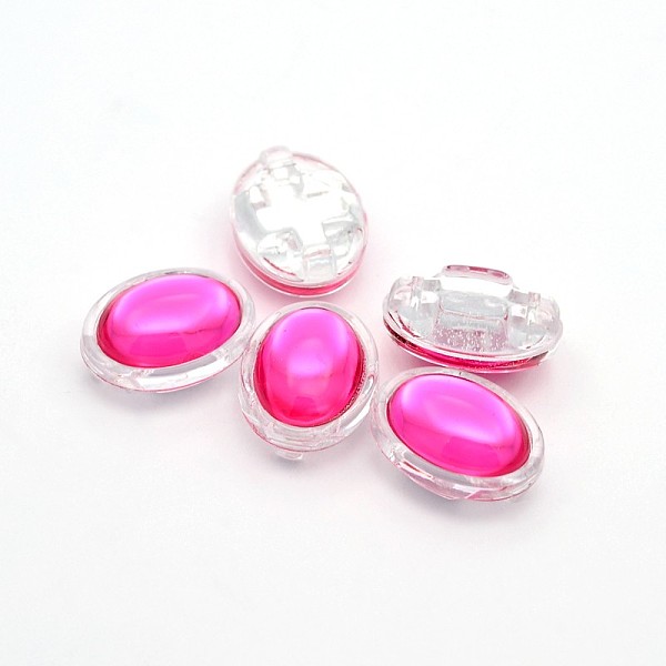 

PandaHall Sew on Taiwan Acrylic, Multi-strand Links, Garment Accessories, Oval, Fuchsia, 13x11x7mm, Hole: 1mm Acrylic Rhinestone Oval Pink