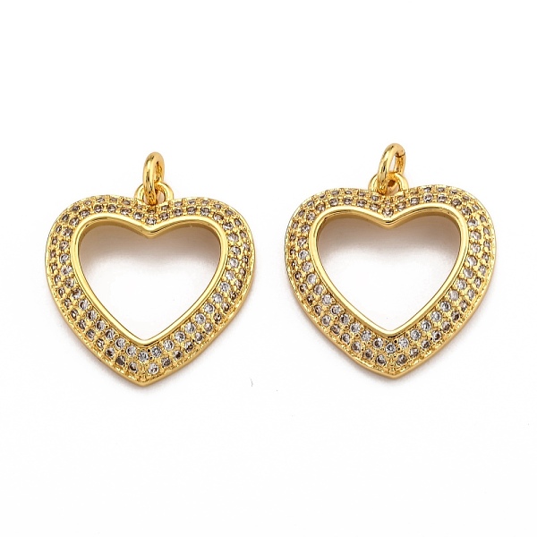 

PandaHall Brass Micro Pave Clear Cubic Zirconia Pendants, Long-Lasting Plated, Heart, Real 18K Gold Plated, 20.5x19.5x3.5mm, Hole: 2.5mm...