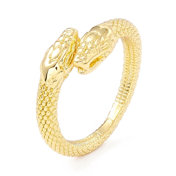 

PandaHall Rack Plating Brass Double Snake Open Cuff Ring for Women, Long-Lasting Plated, Cadmium Free & Lead Free, Real 18K Gold Plated, US..., Clear